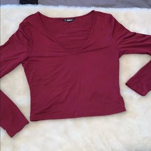 3/$30 Cranberry crop top